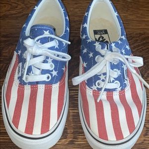 Vans - red, white, blue NEVER WORN!